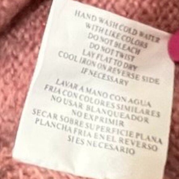 Twine & String Colorblock Cable Knit Cozy Pullover Sweater Cream Gray Pink XL - Picture 6 of 11